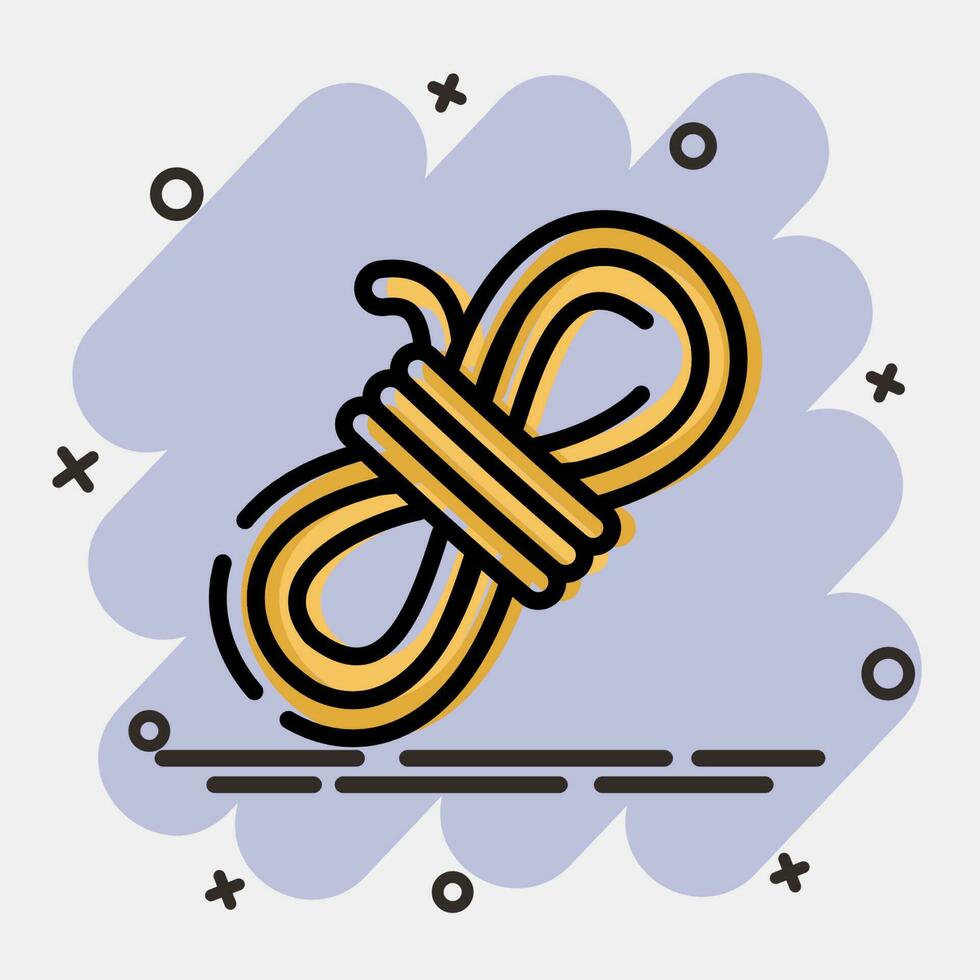 Icon rope. Camping and adventure elements. Icons in comic style. Good for prints, posters, logo, advertisement, infographics, etc. vector