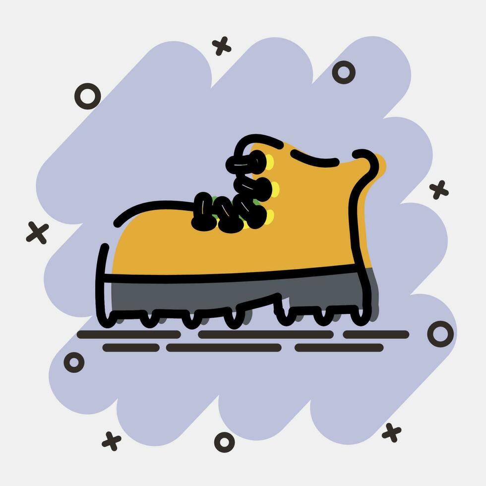 Icon shoes. Camping and adventure elements. Icons in comic style. Good for prints, posters, logo, advertisement, infographics, etc. vector