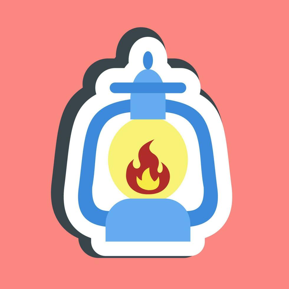 Sticker lantern. Camping and adventure elements. Good for prints, posters, logo, advertisement, infographics, etc. vector