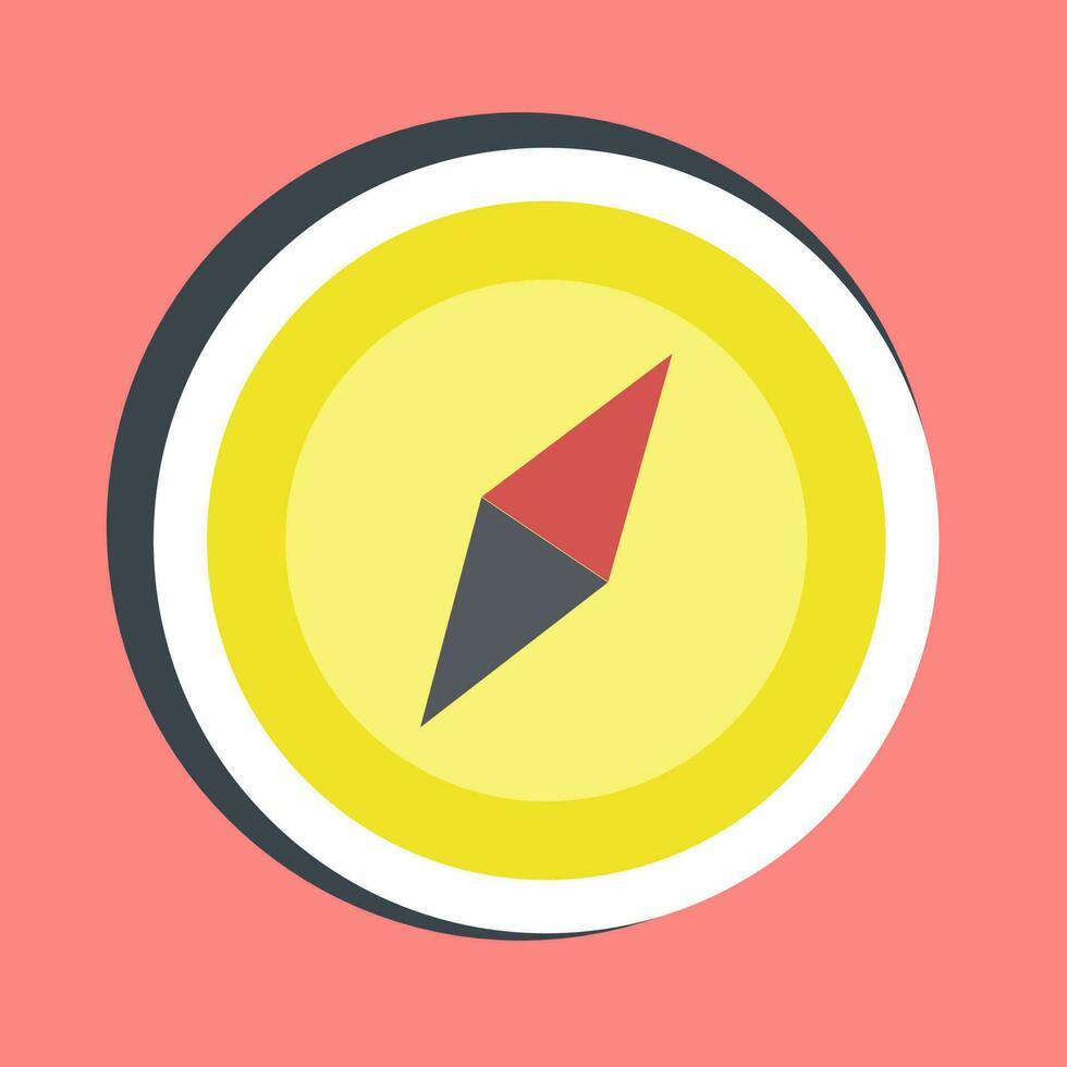 Sticker compass. Camping and adventure elements. Good for prints, posters, logo, advertisement, infographics, etc. vector
