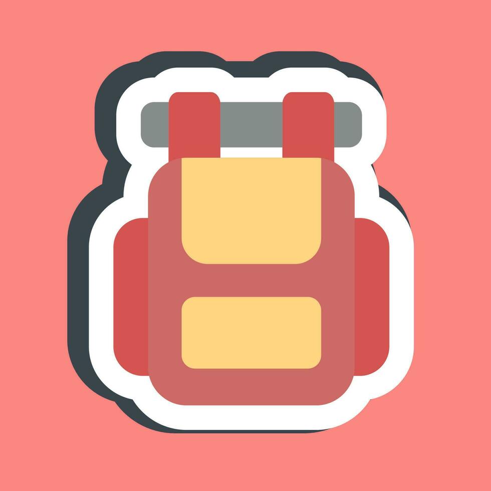 Sticker backpack. Camping and adventure elements. Good for prints, posters, logo, advertisement, infographics, etc. vector