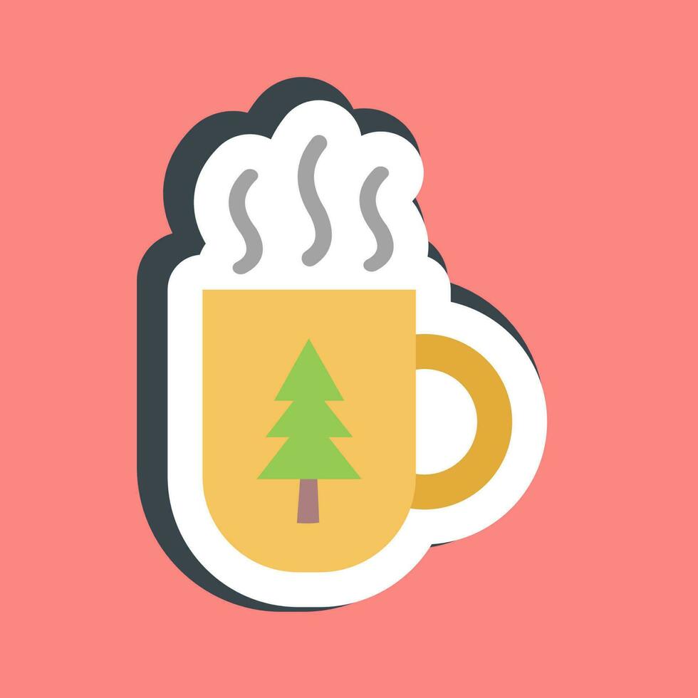 Sticker cup. Camping and adventure elements. Good for prints, posters, logo, advertisement, infographics, etc. vector