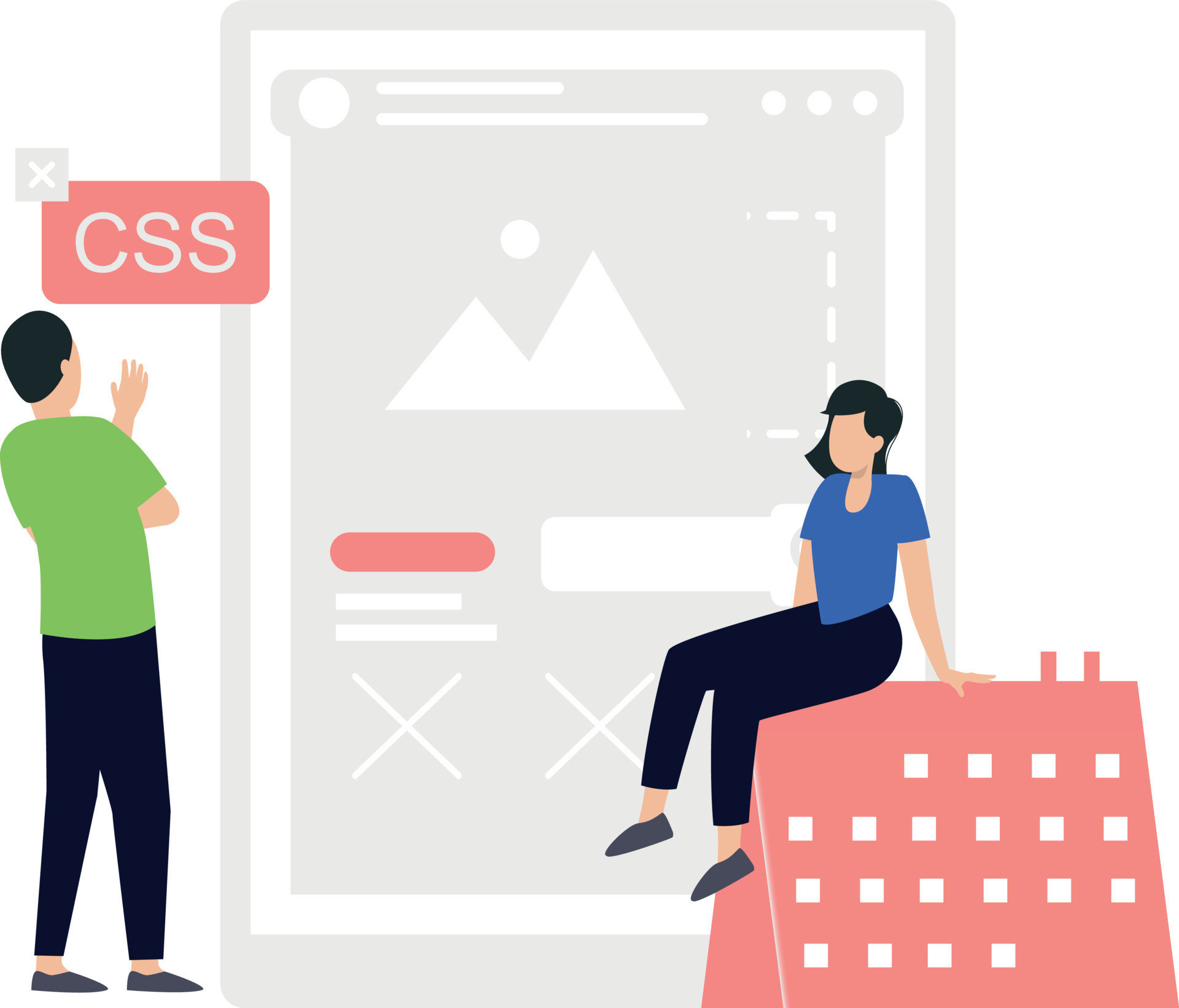 Boy looking at CSS coding. 23737893 Vector Art at Vecteezy