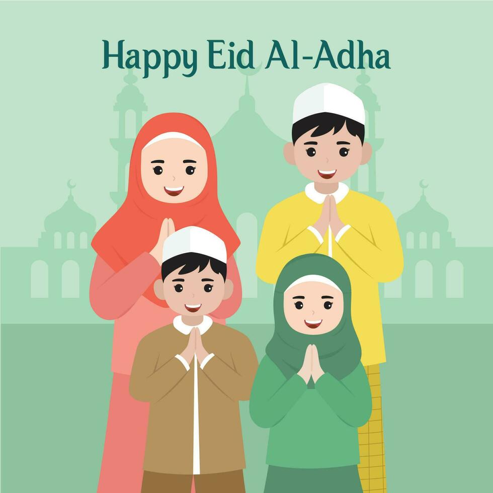 Muslim Kids and Family vector