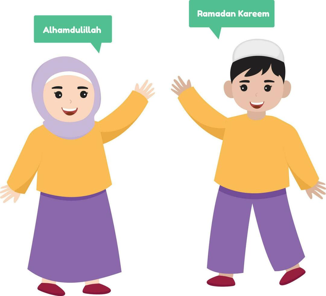 Muslim Kids Vector