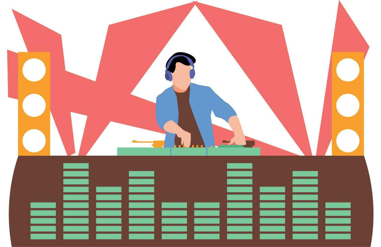 el DJ es mezcla el latidos vector