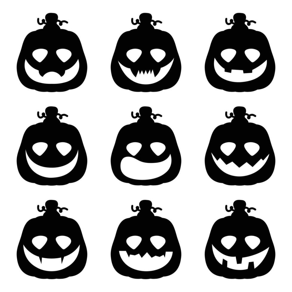 Set of Halloween on a white background for stickers, wall stickers, home decorate and more. vector