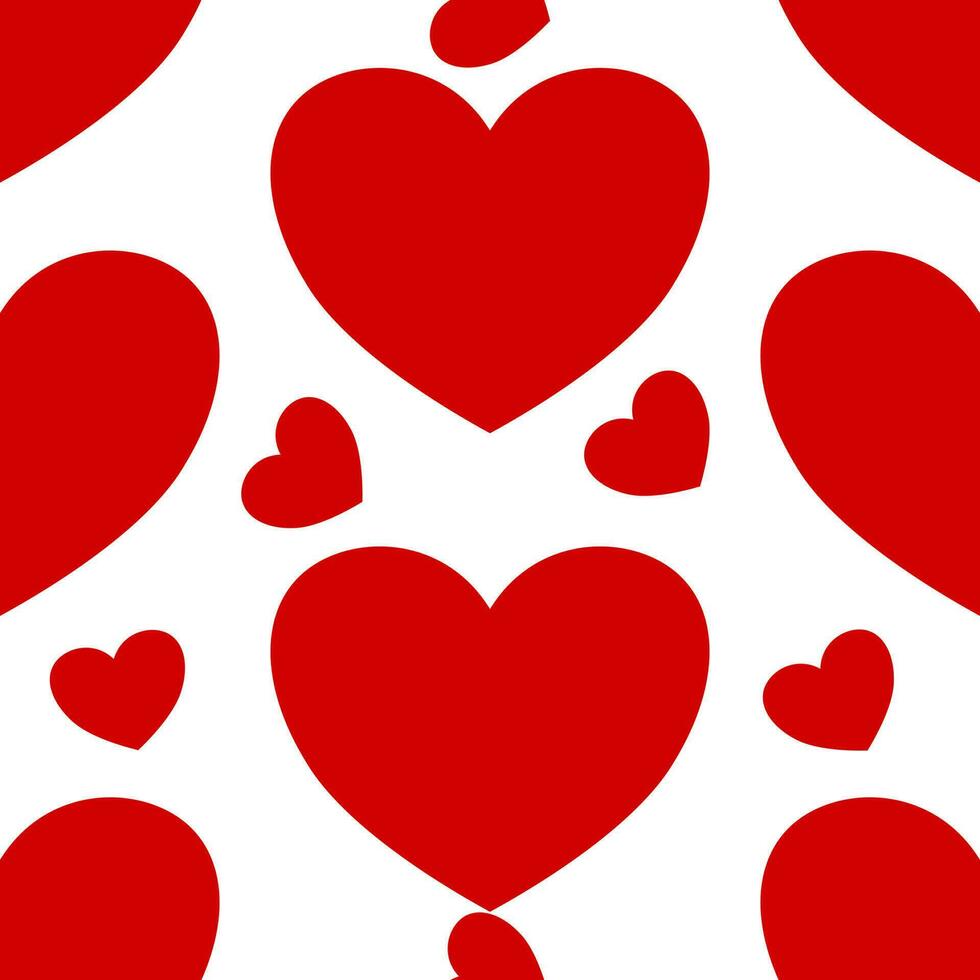 seamless pattern with red hearts vector