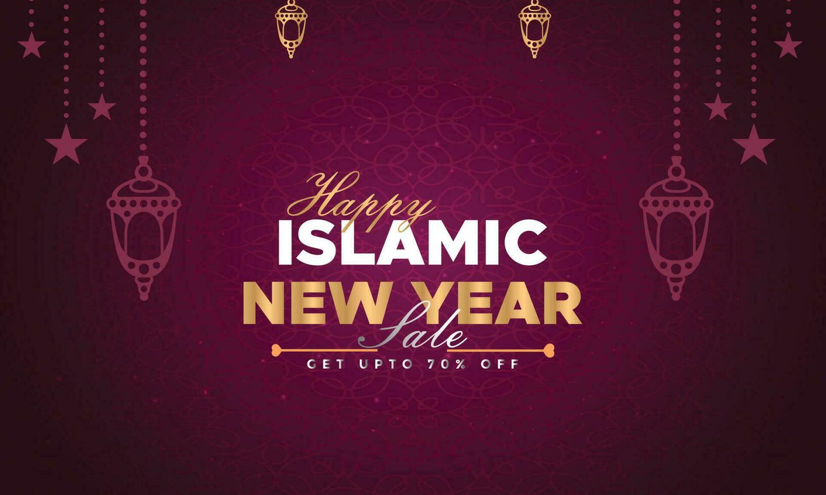 happy muharram islamic new year background vector