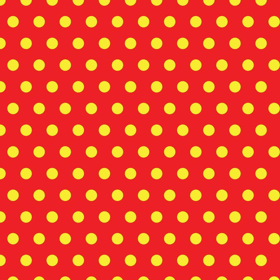 yellow polka dot pattern on red background vector