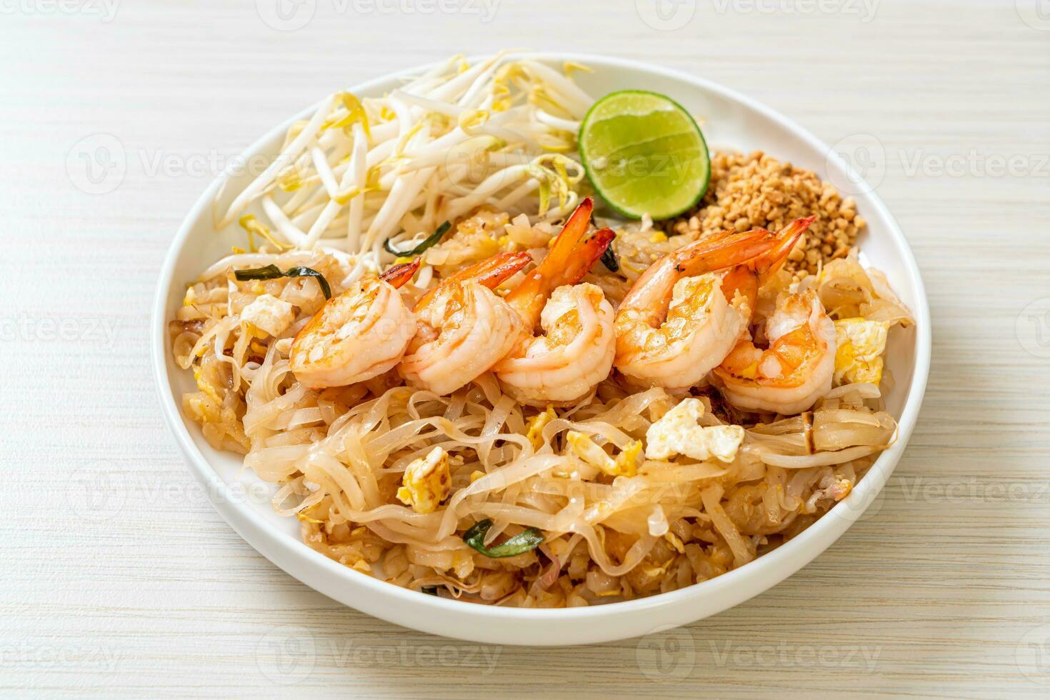 stir-fried noodles with shrimp and sprouts or Pad Thai photo