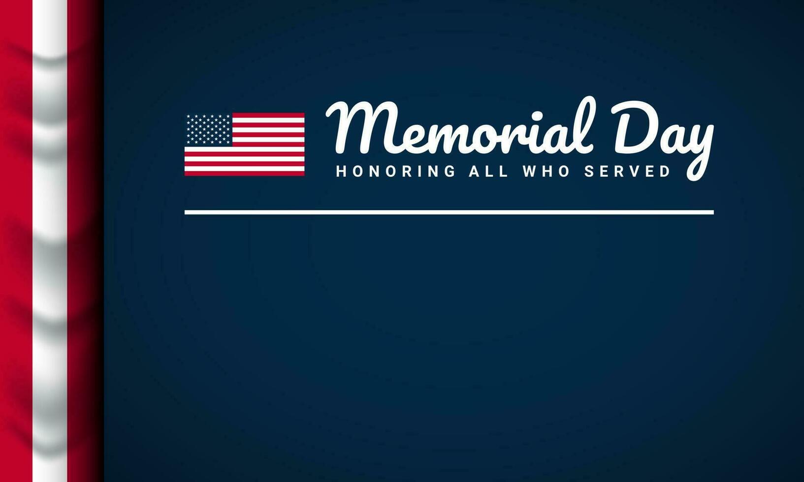 Memorial Day Background Design. vector