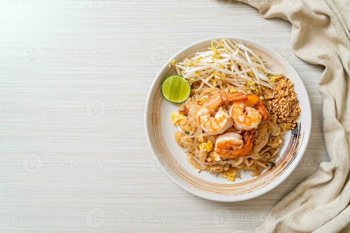 stir-fried noodles with shrimp and sprouts or Pad Thai photo