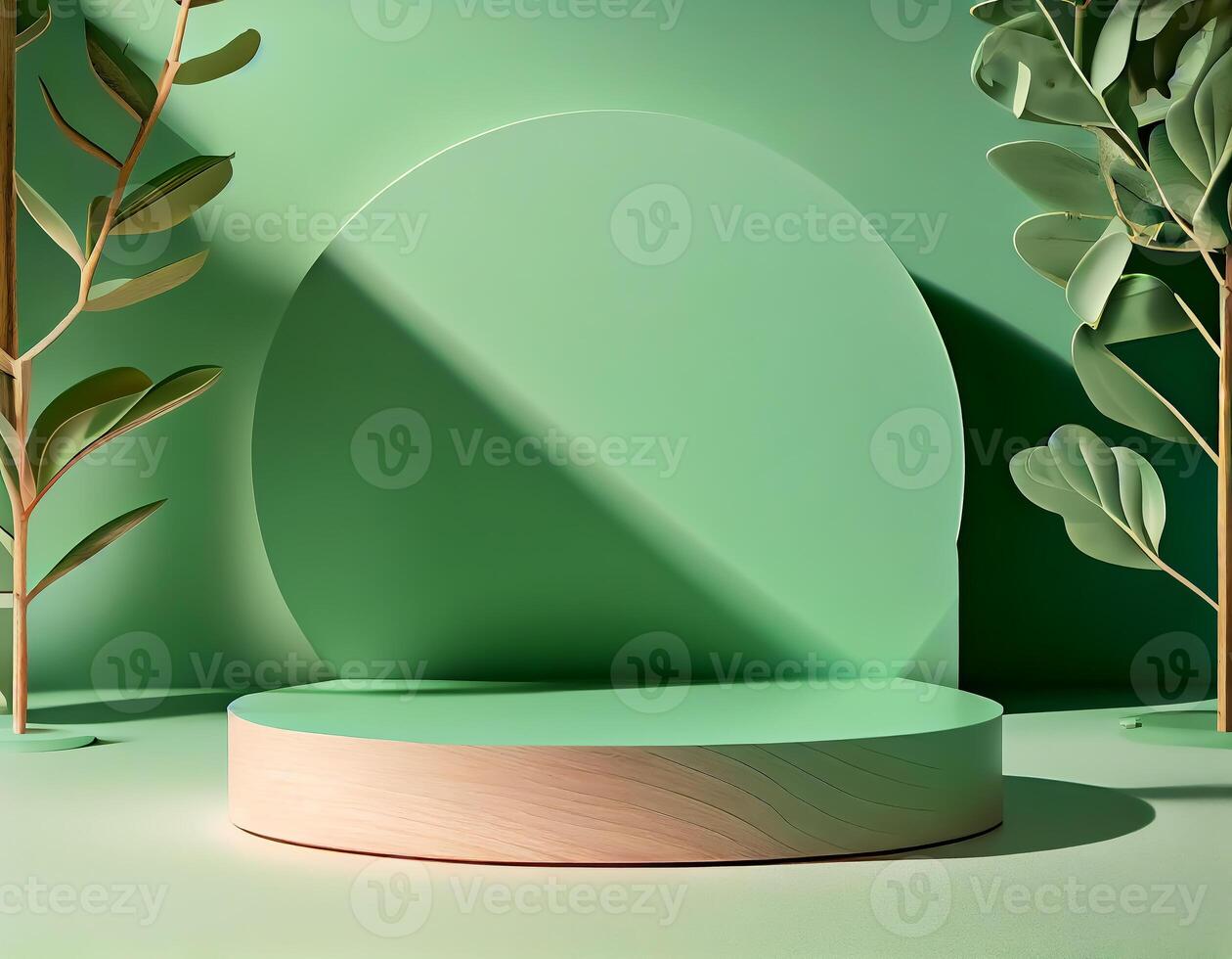 Abstract 3d podium for product presentation with geometric shapes, Empty round podium,Platforms for product presentation show new product background. photo