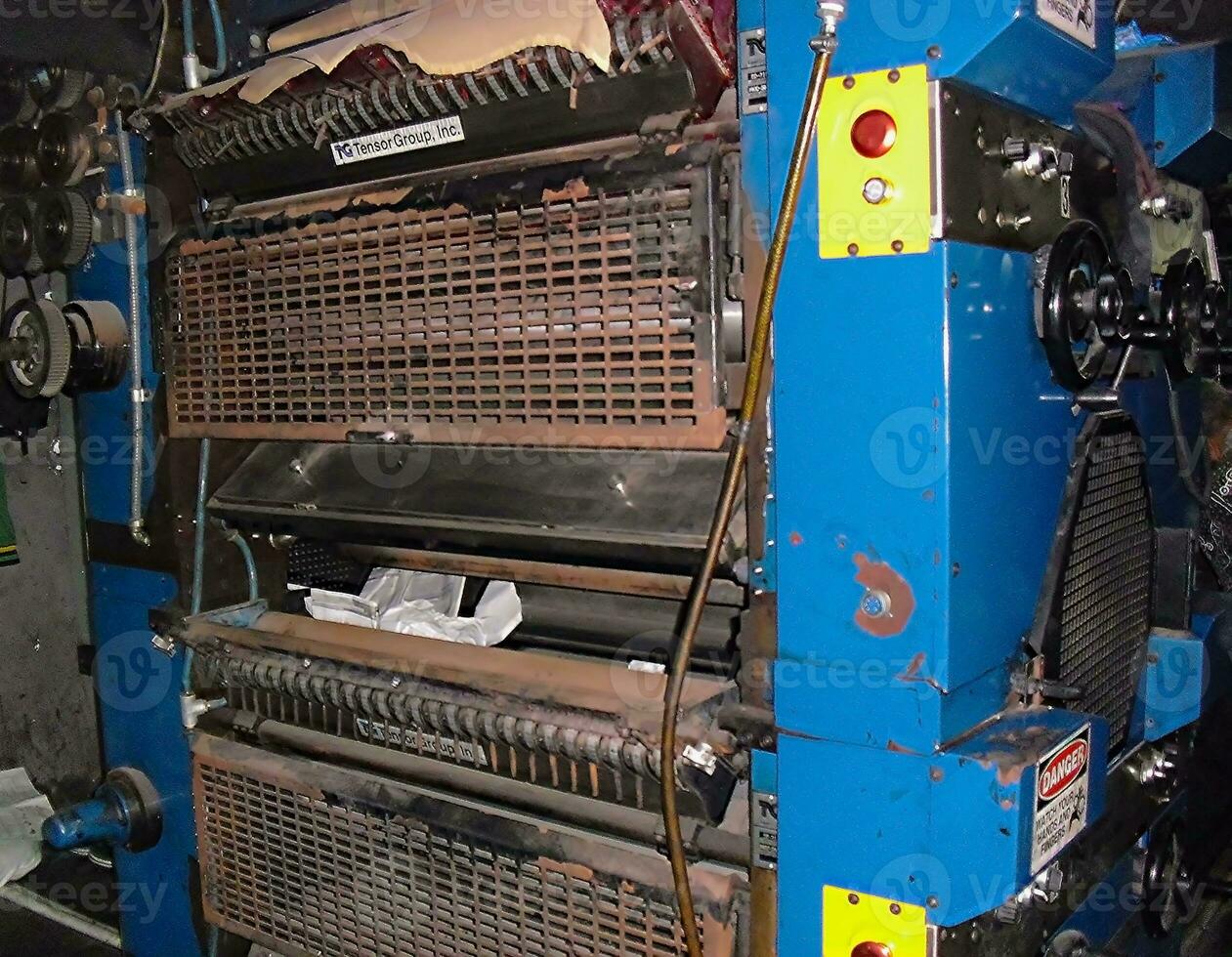 machines on a large printing plant factory, printing of books photo