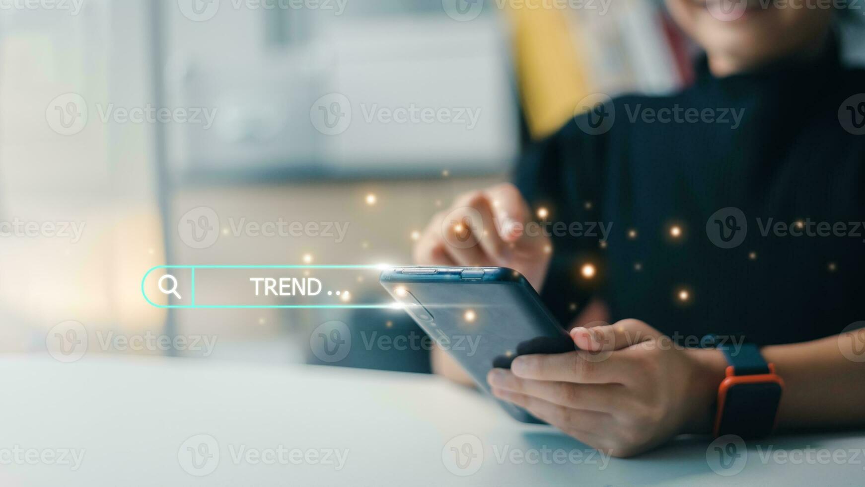 Women use computer laptops to find what they are interested in. Searching information data on internet networking concept. photo