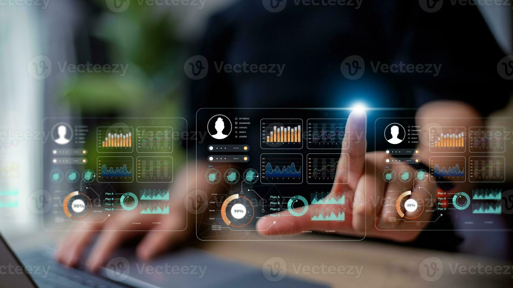 Business Intelligence concept - data analysis, management tools, intelligence, corporate strategy creation, data-driven decision making photo