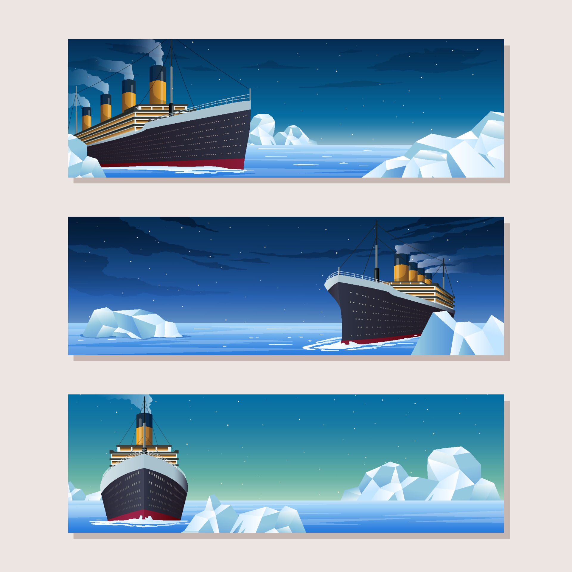Cruise Ship Banner Set 23741488 Vector Art at Vecteezy