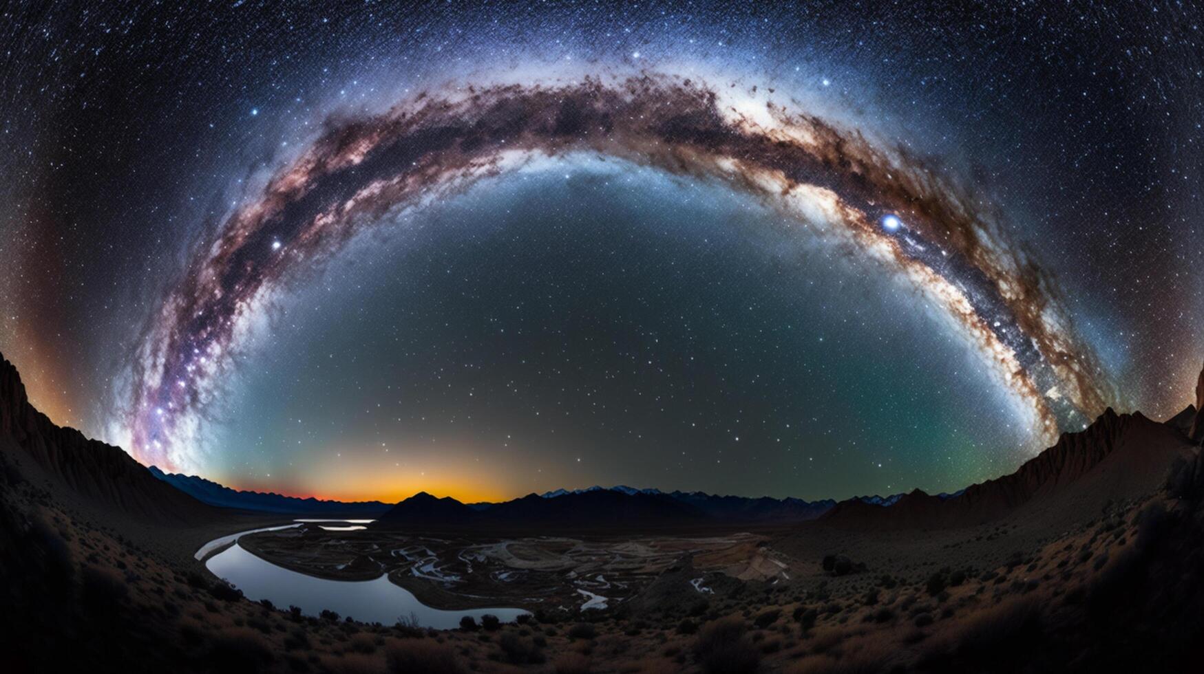 Colorful space shot of milky way galaxy with stars, photo