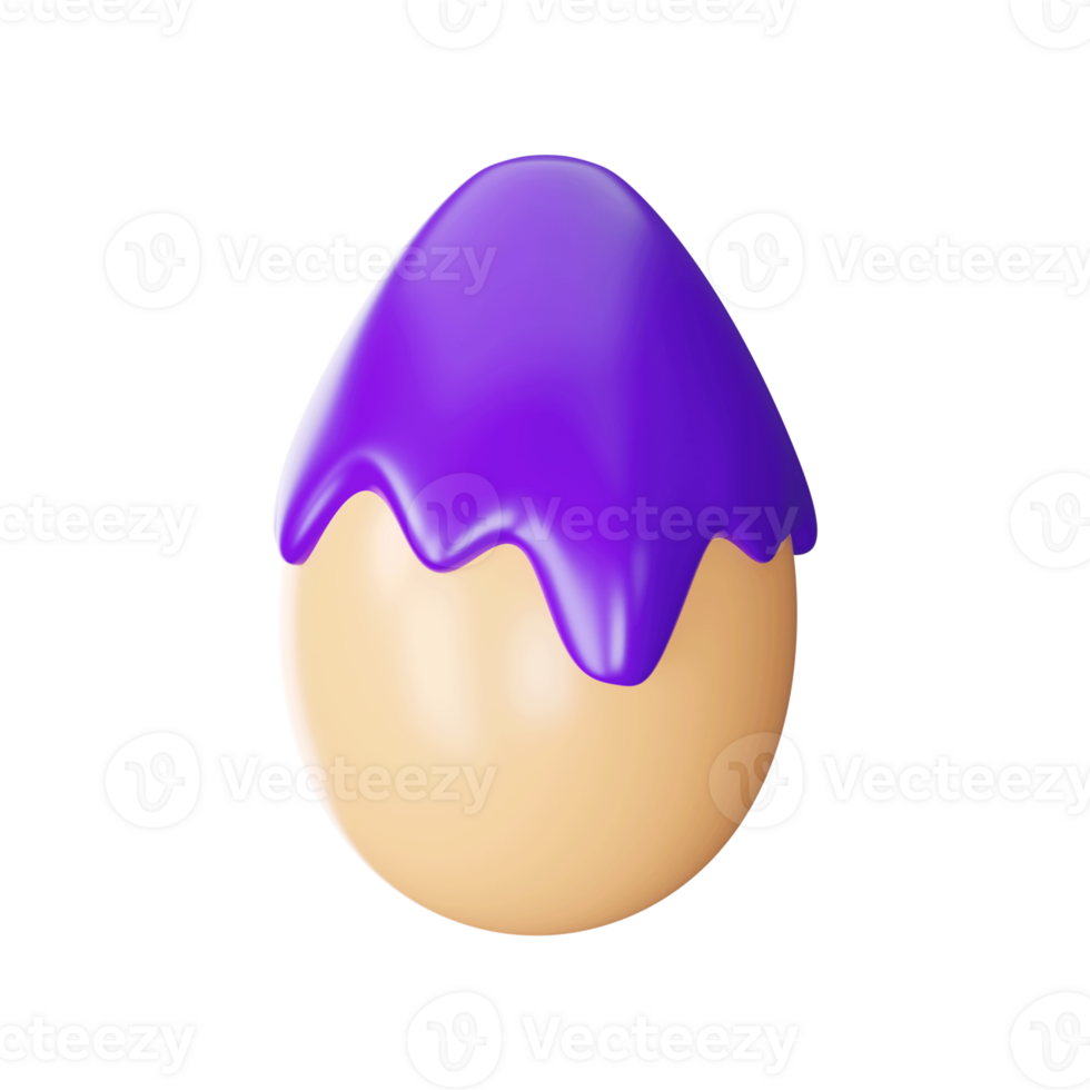 3D Rendering Of Paint Splash Over Easter Egg. png