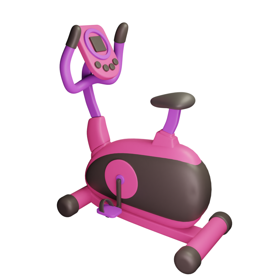 3d bicycle static gym and fitness illustration concept icon png