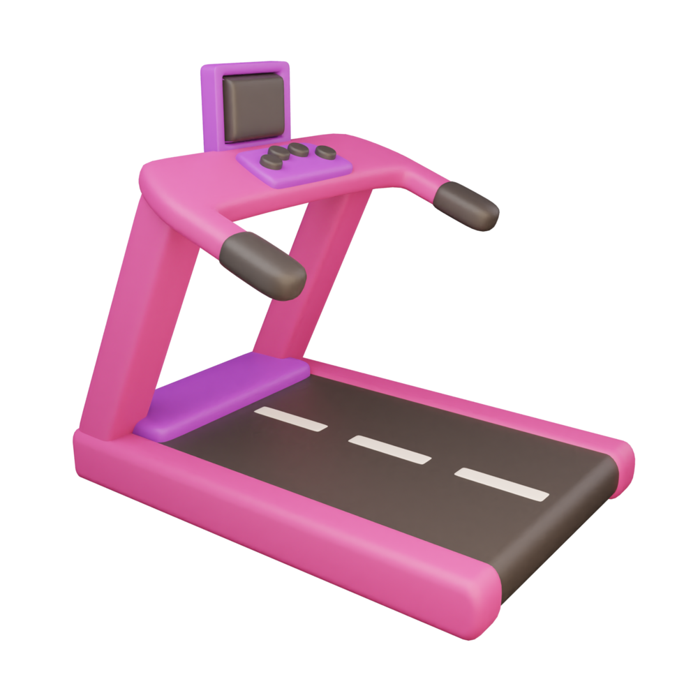 3d treadmill gym and fitness illustration concept icon png