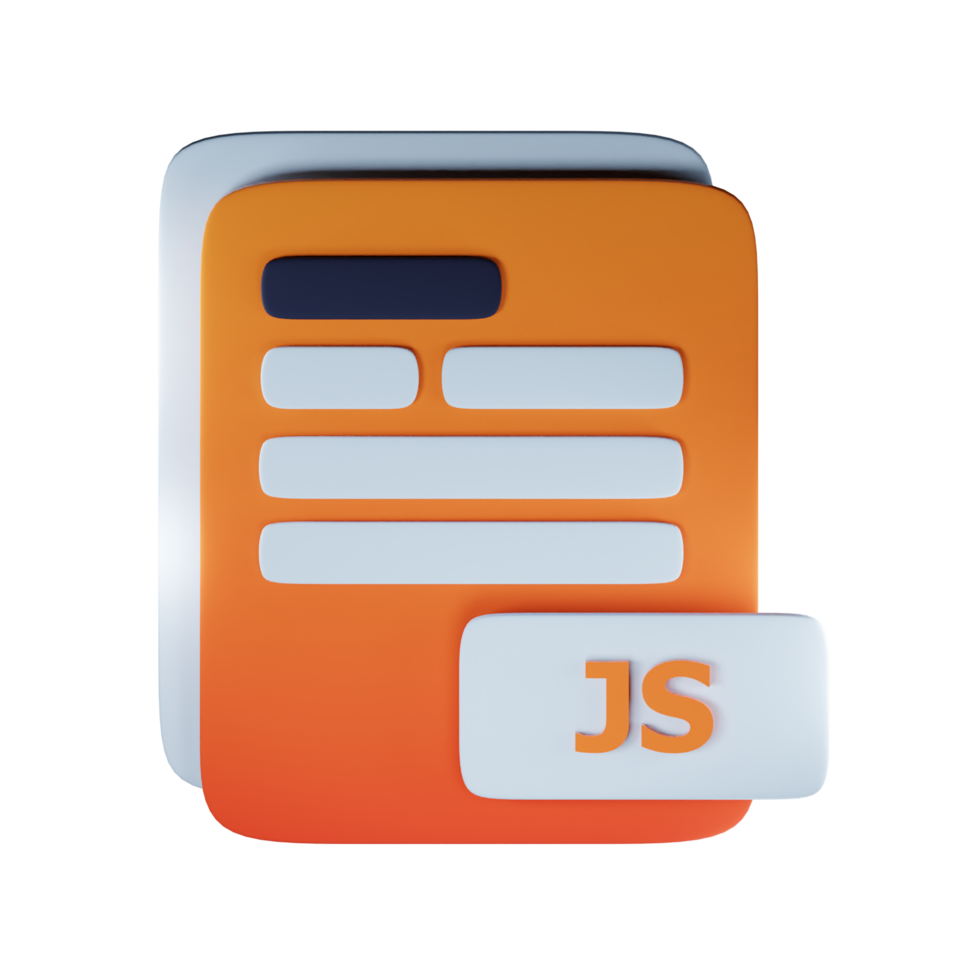 3d js file extension document illustration concept icon png