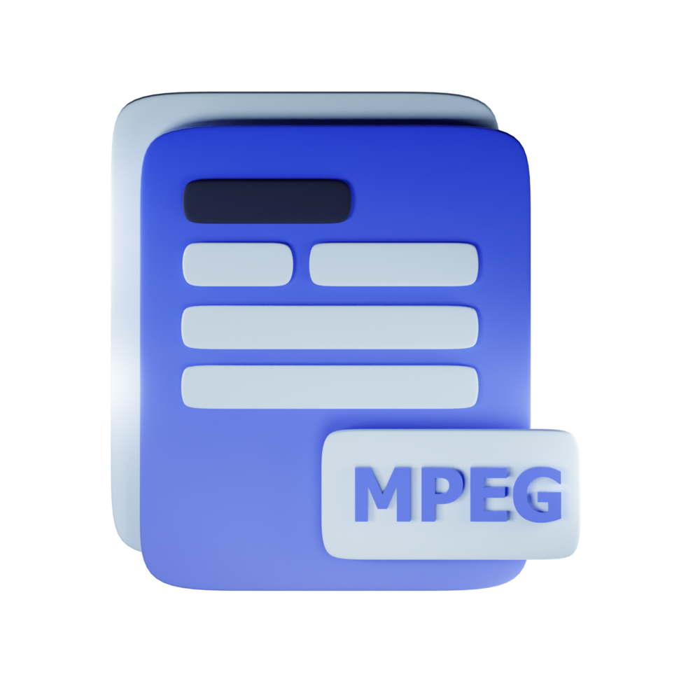 3d mpeg file extension document illustration concept icon png