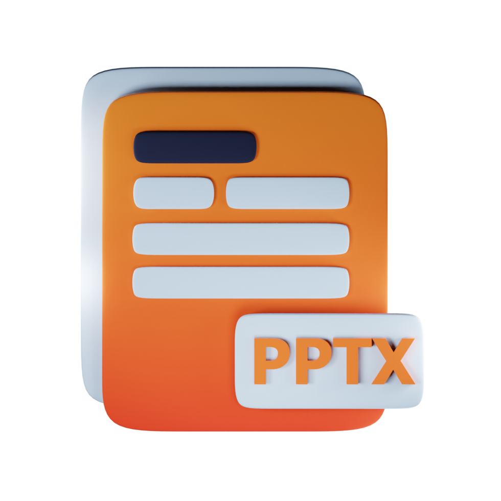 3d pptx file extension document illustration concept icon png