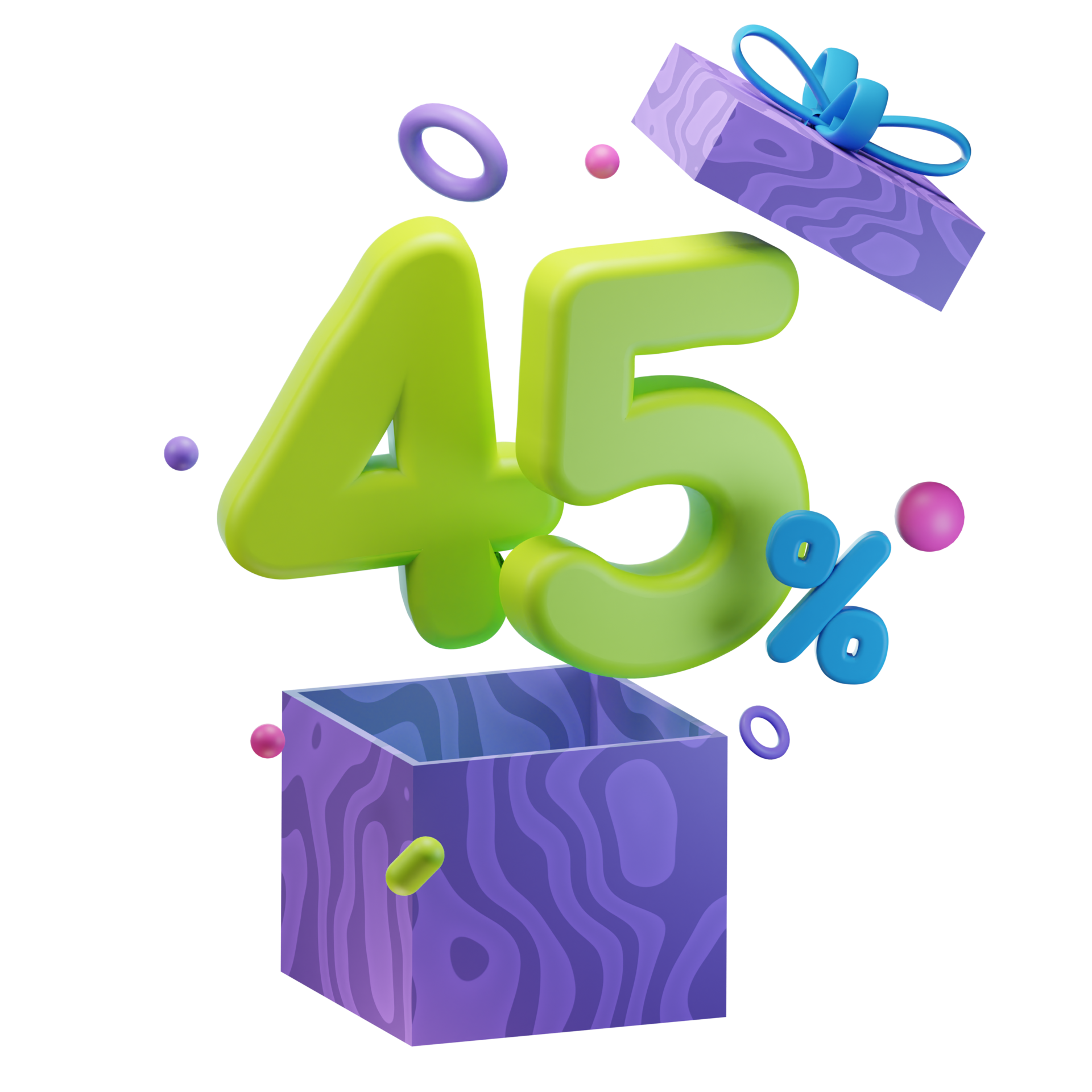 3d-45-percent-discounts-opened-gift-box-sales-promo-illustration