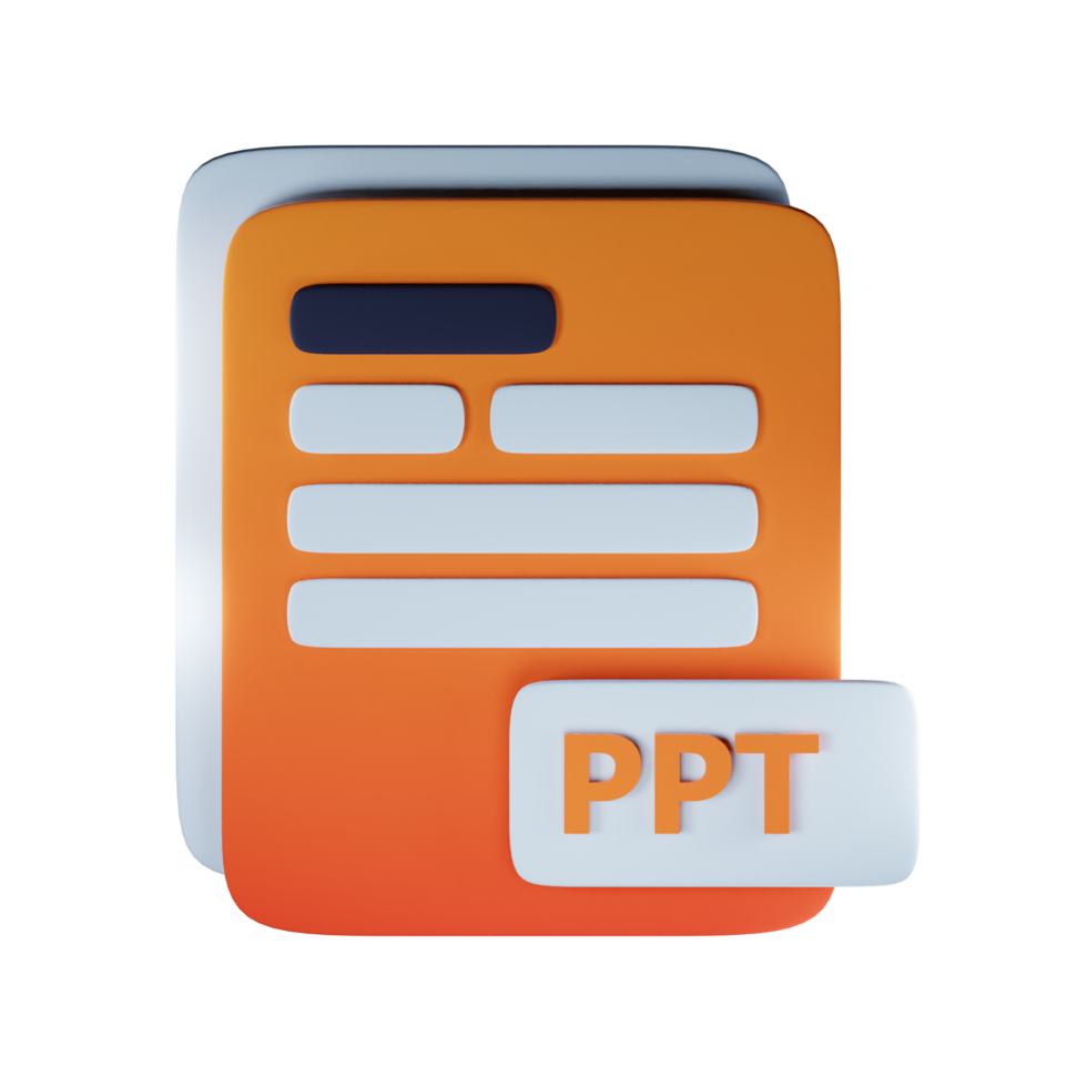 3d ppt file extension document illustration concept icon png