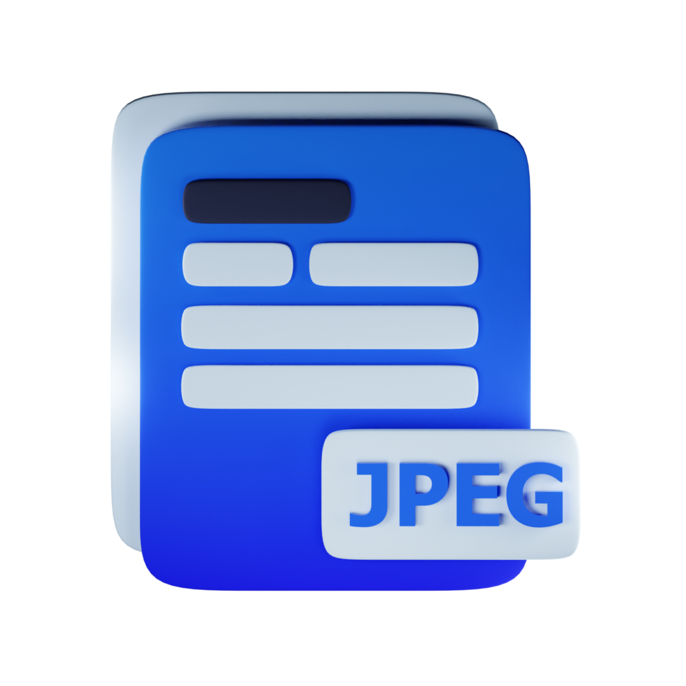3d jpeg file extension document illustration concept icon png