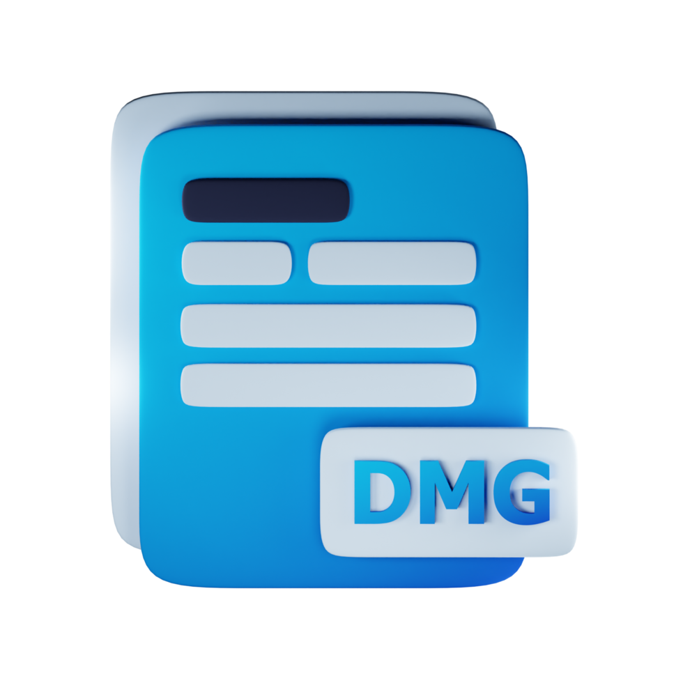 3d dmg file extension document illustration concept icon png