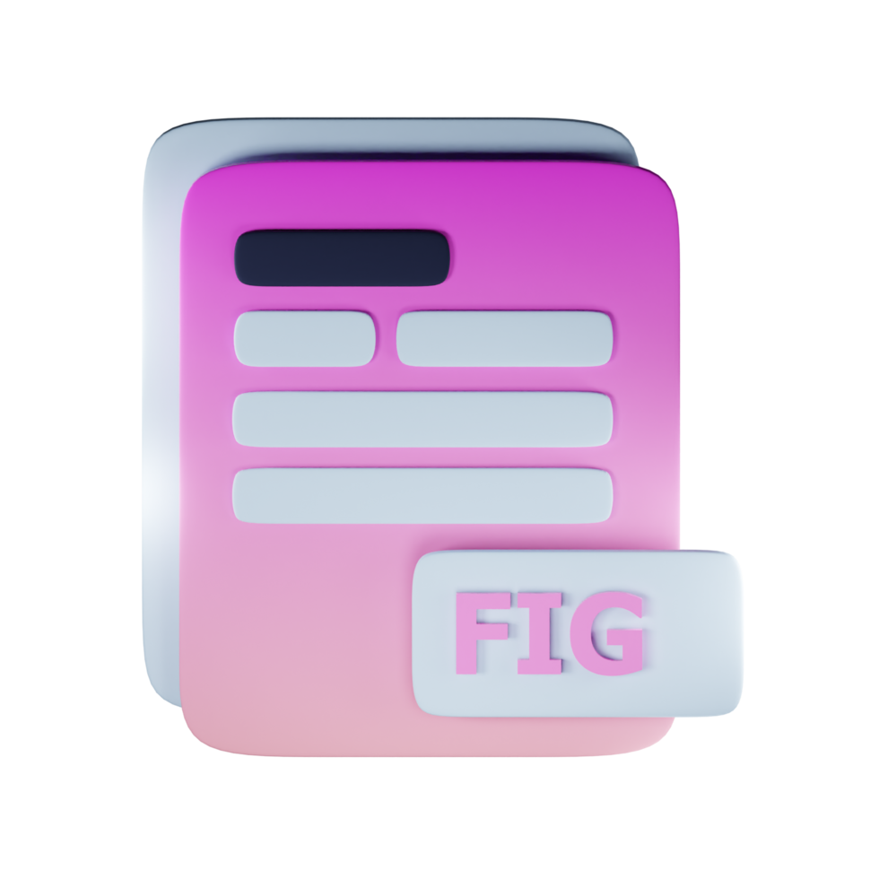 3d fig file extension document illustration concept icon png