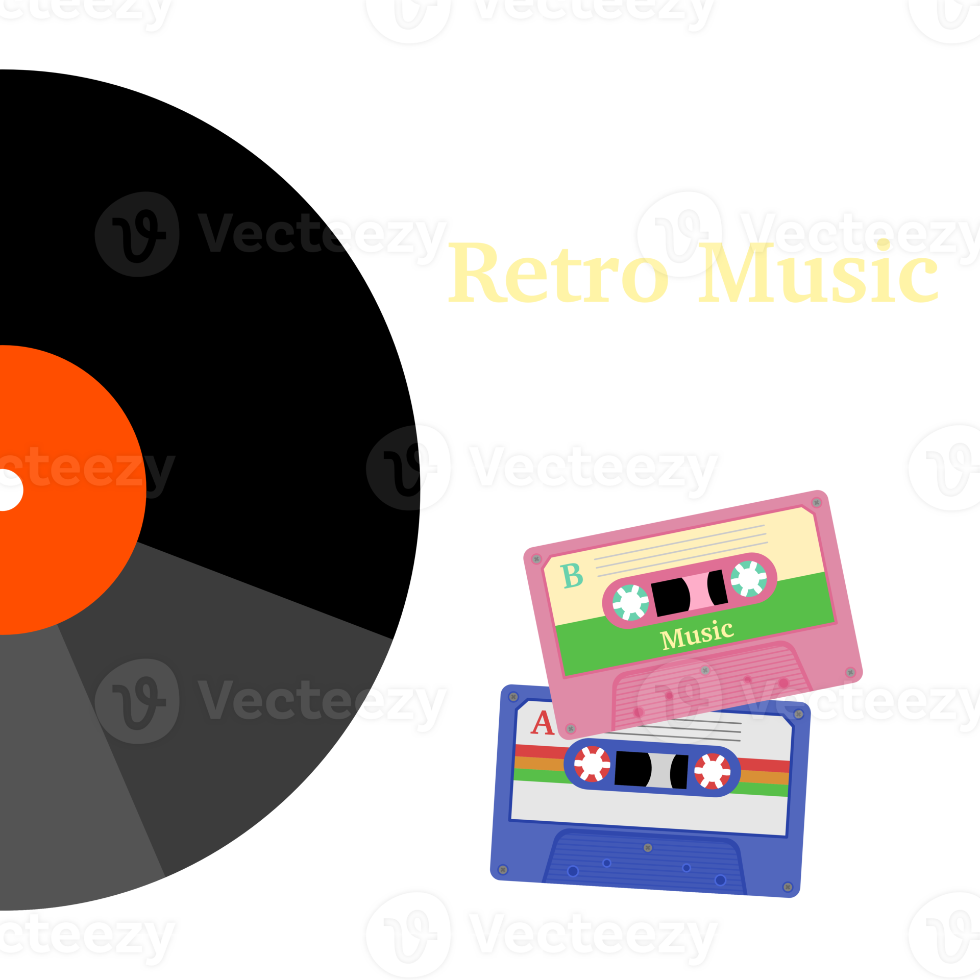 Old retro music or sound audio. Memory of music technology. 23741823 PNG