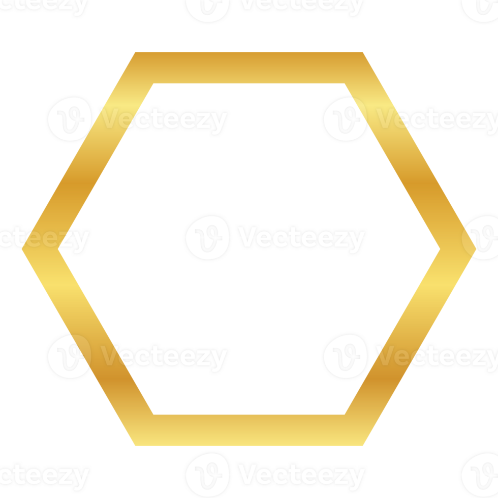 Hexagonal Element Golden png