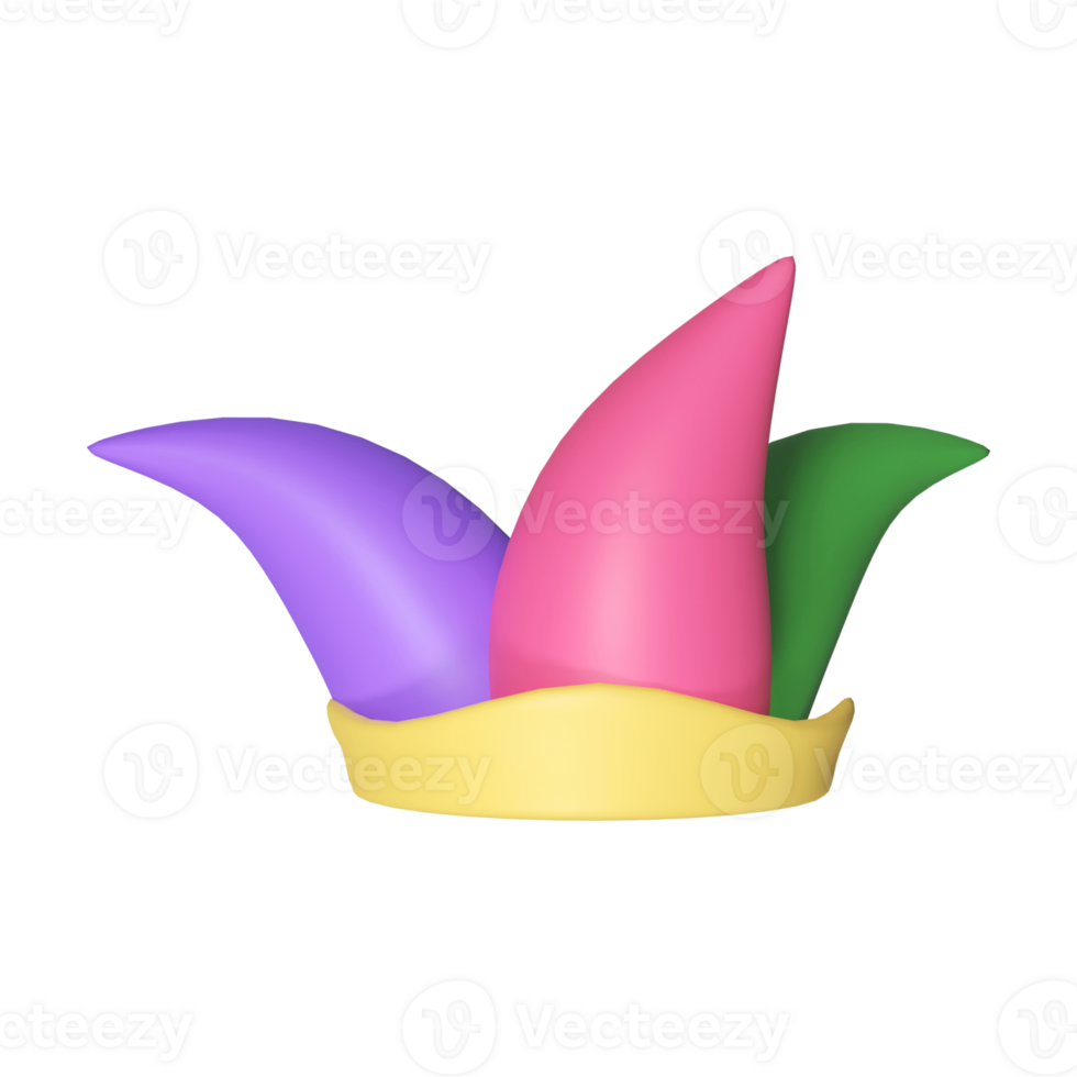Colorful Jester Hat Icon In 3D Render. png