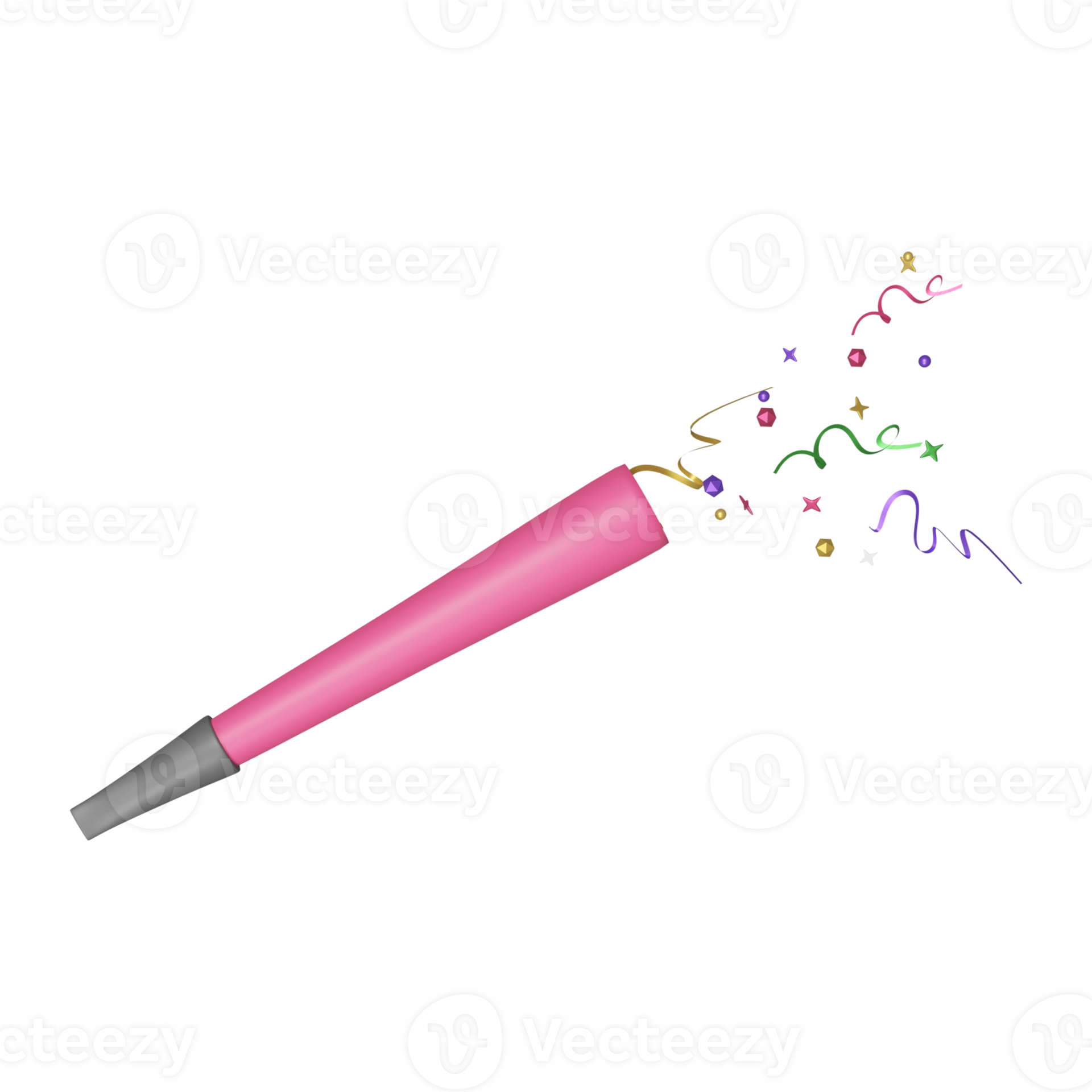 3D Render Of Confetti Cannon Icon. 23742171 PNG