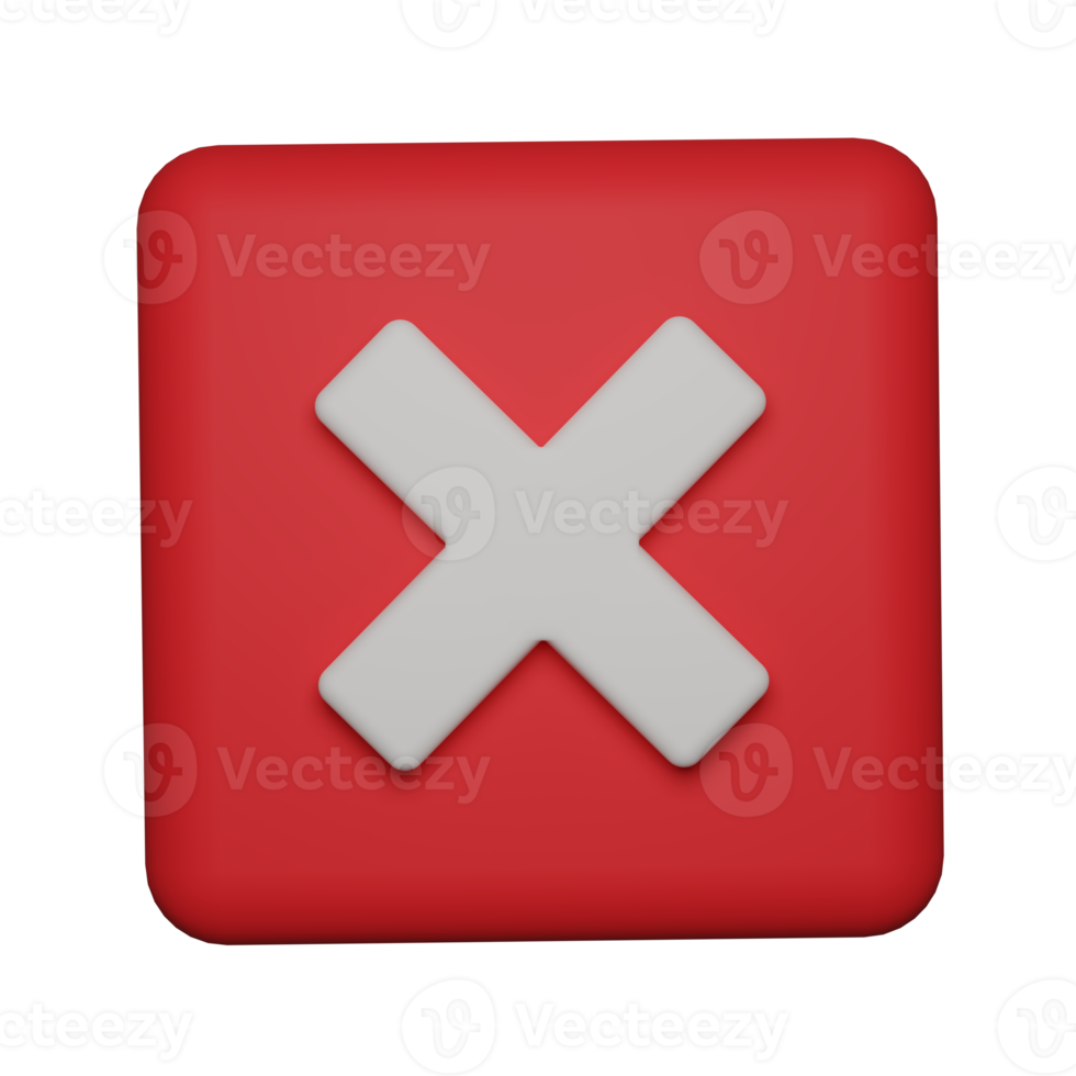 Cancel cross icon 3d. png