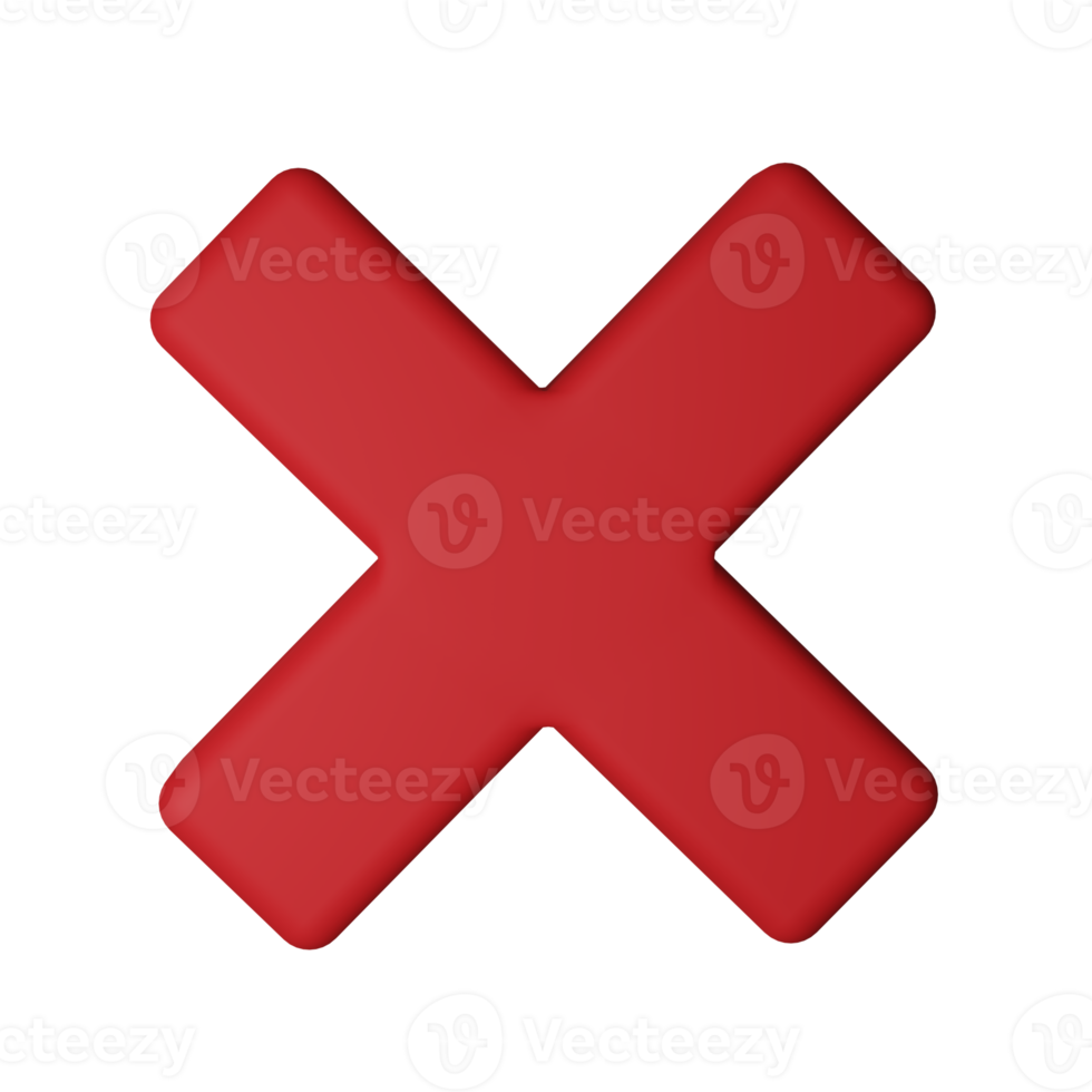Cancel cross icon 3d. 23742190 PNG