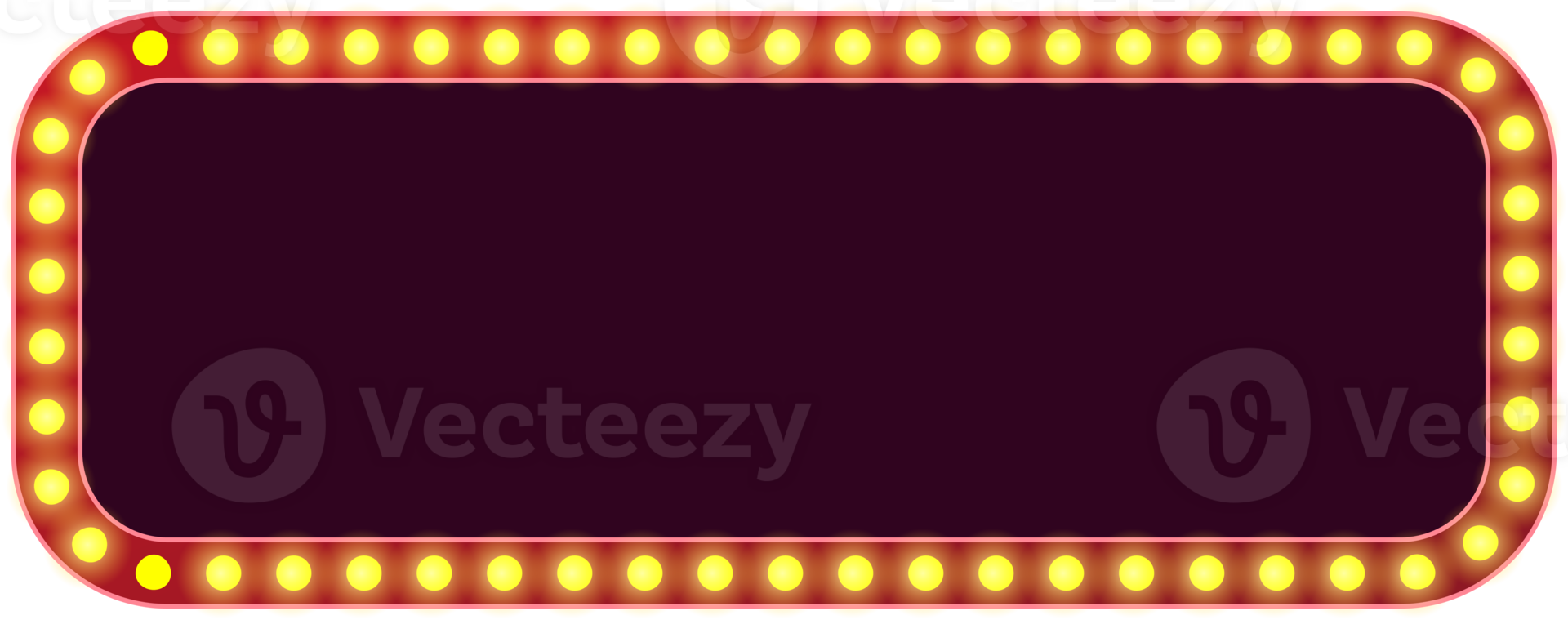 Retro Rectangle Light Bulbs Electric Billboard Frame png
