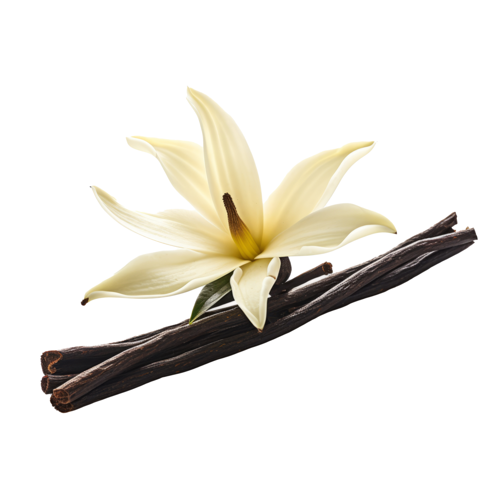 Vanilla flower with stick. Illustration png