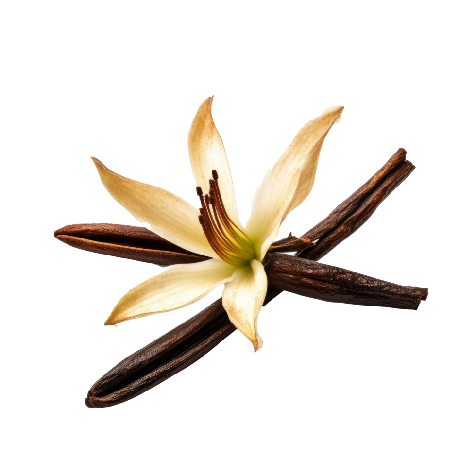 Vanilla flower with stick. Illustration png