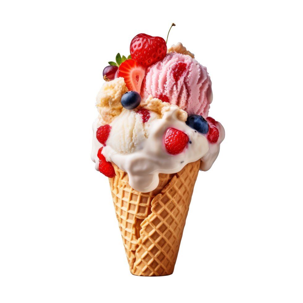 Süss Eis Creme. Illustration ai generativ png