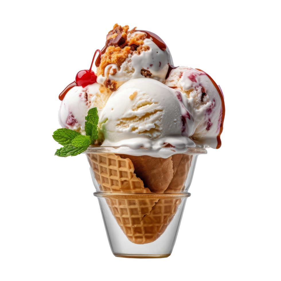 Süss Eis Creme. Illustration ai generativ png