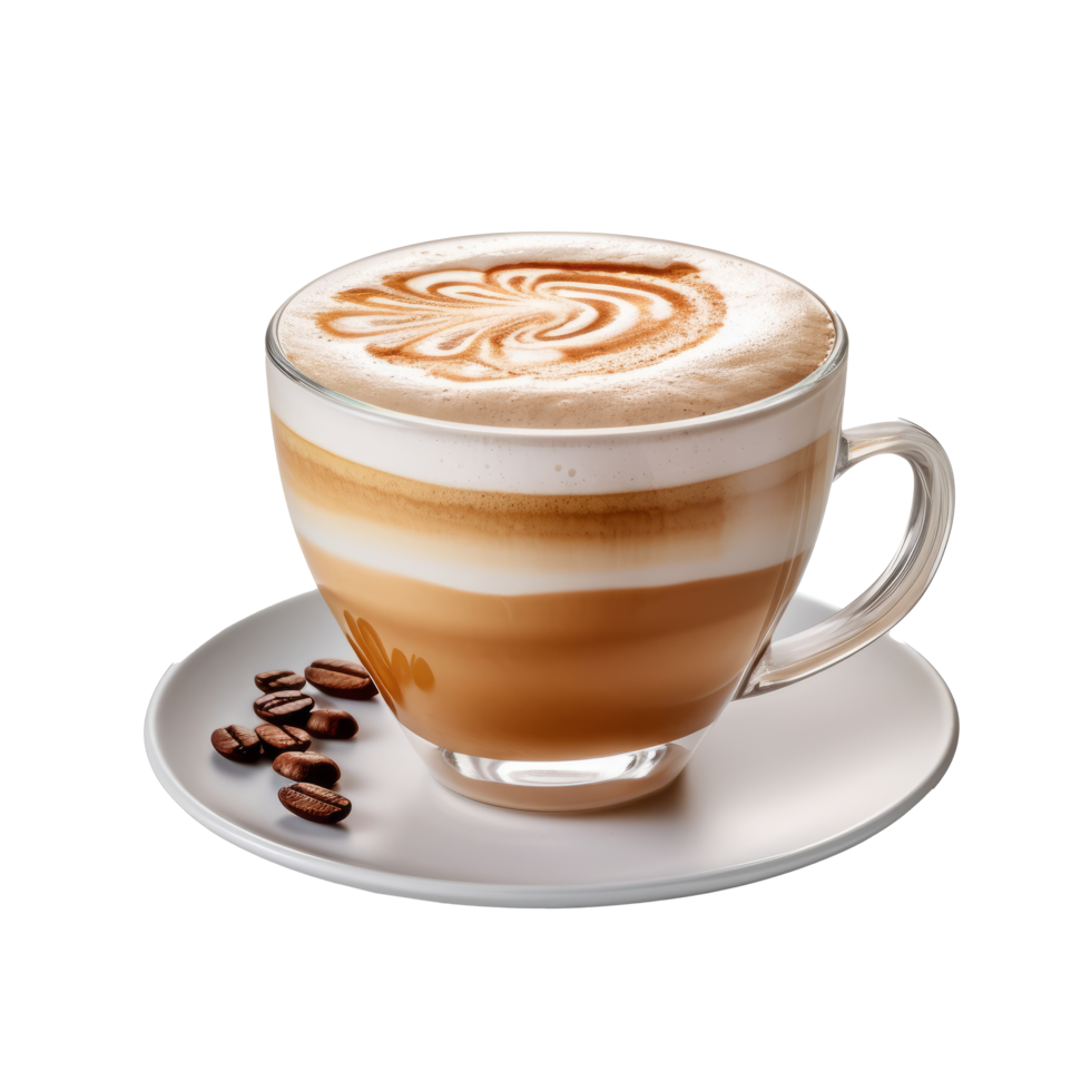 latte koffie geïsoleerd. illustratie ai generatief png