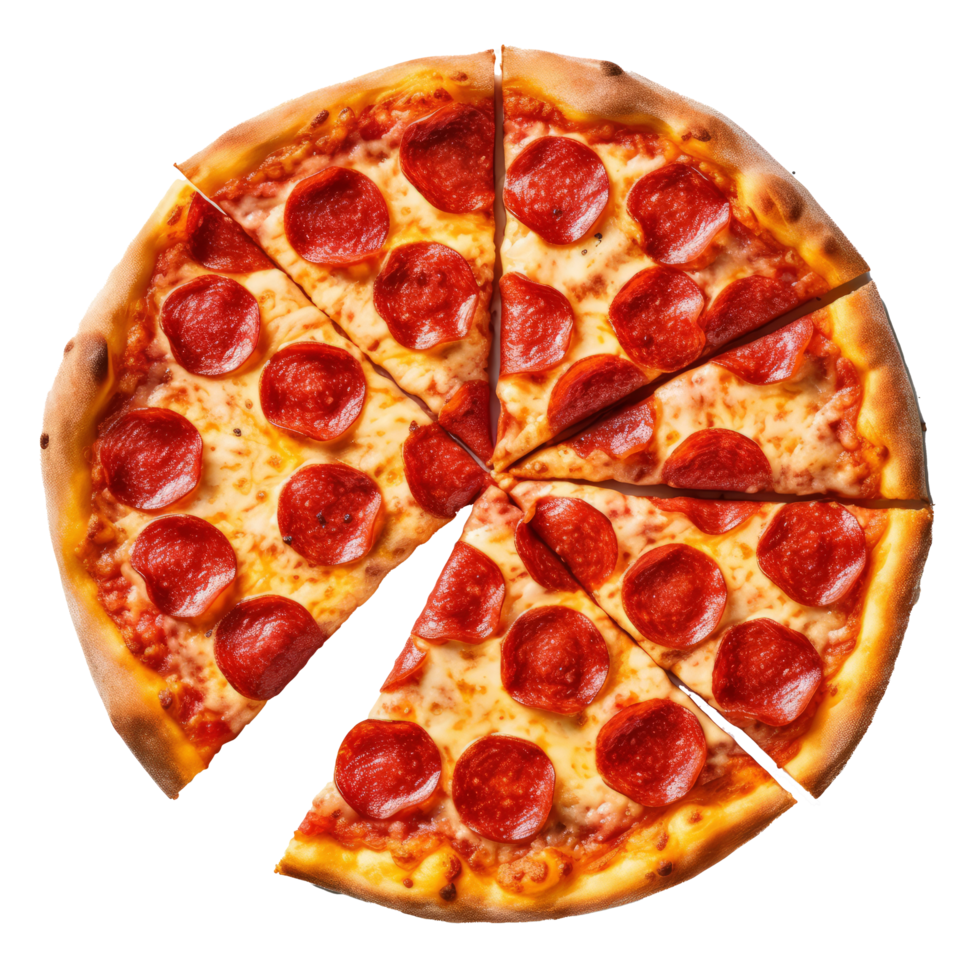 Pepperoni pizza isolated. Illustration png