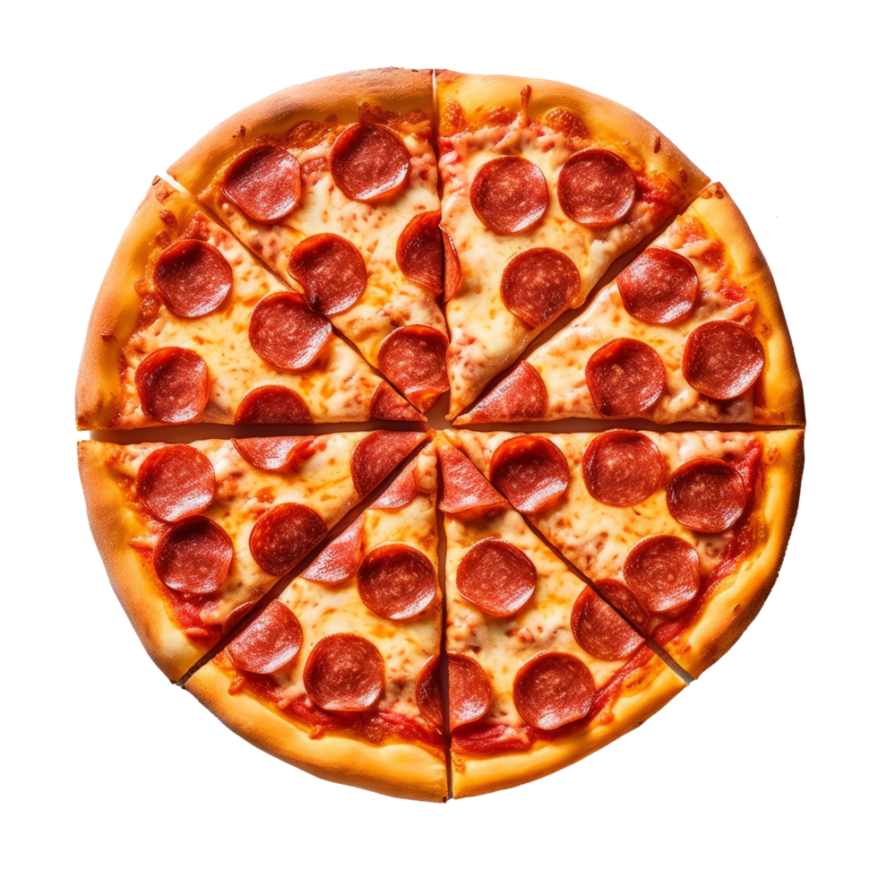 Pepperoni pizza isolated. Illustration png