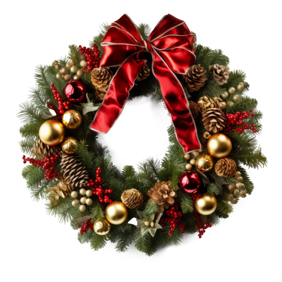 Christmas wreath background. Illustration png