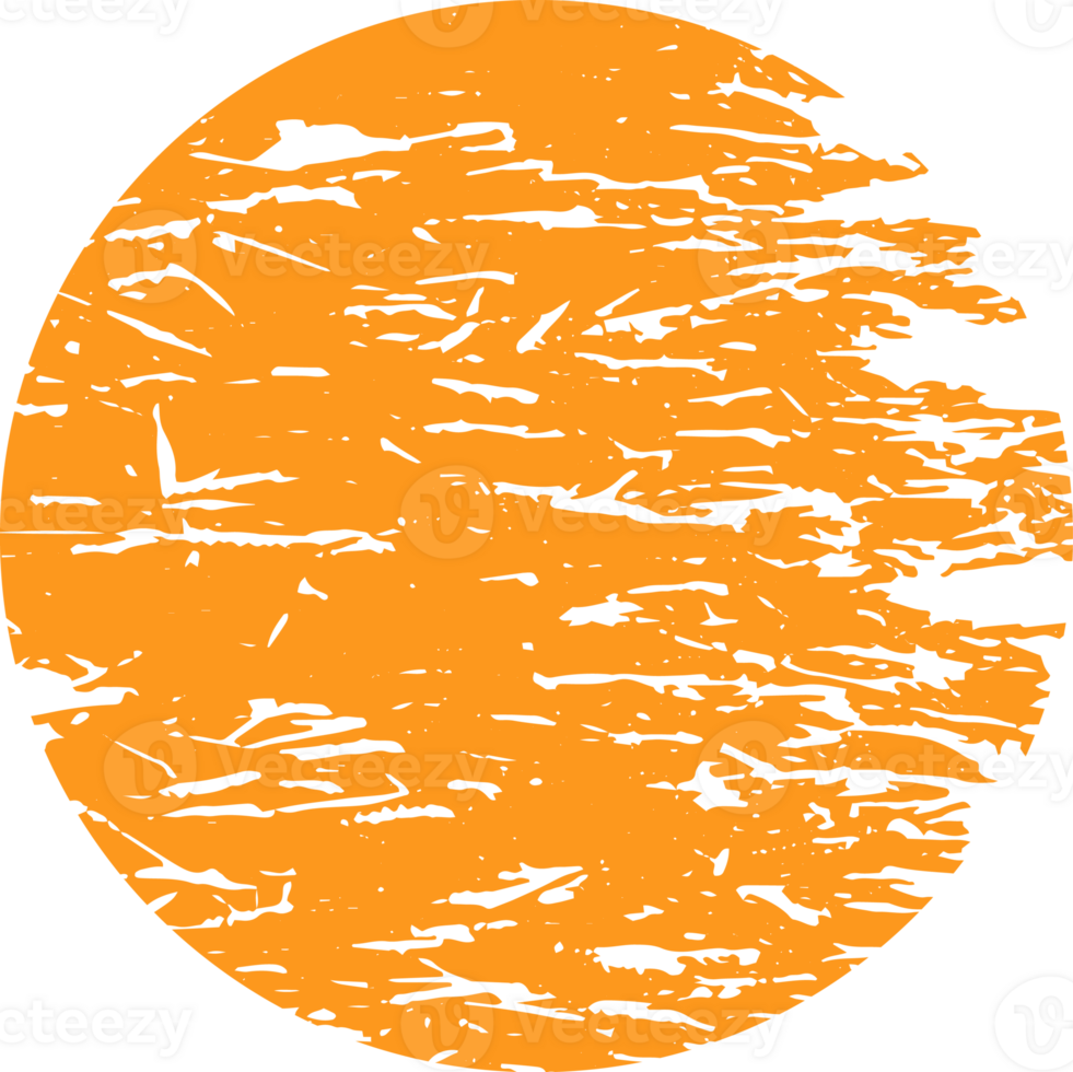 afligido grunge circulo sello en naranja png